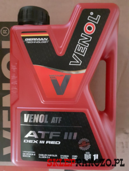 olej venol ATF III czerwony do wspomagania i automatycznej skrzyni biegów oraz układów hydraulicznych