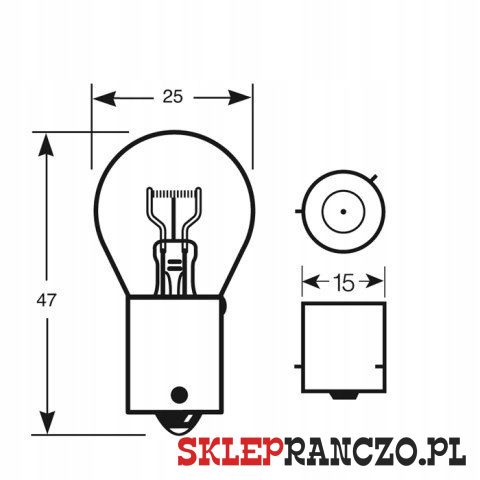 ŻARÓWKA 12V 21W PY21W POMARAŃCZOWA RB581