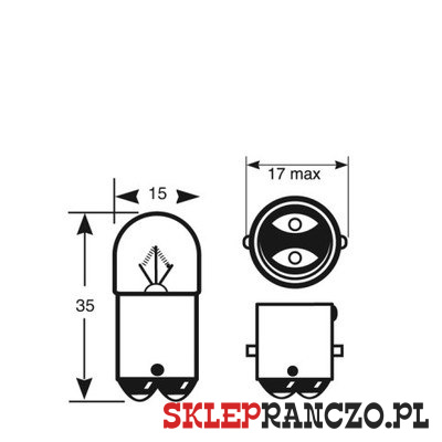 ŻARÓWKA 12V 5W R5W RB209