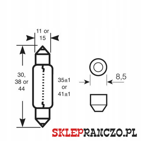 ŻARÓWKA 12V10W 11x38 RB269